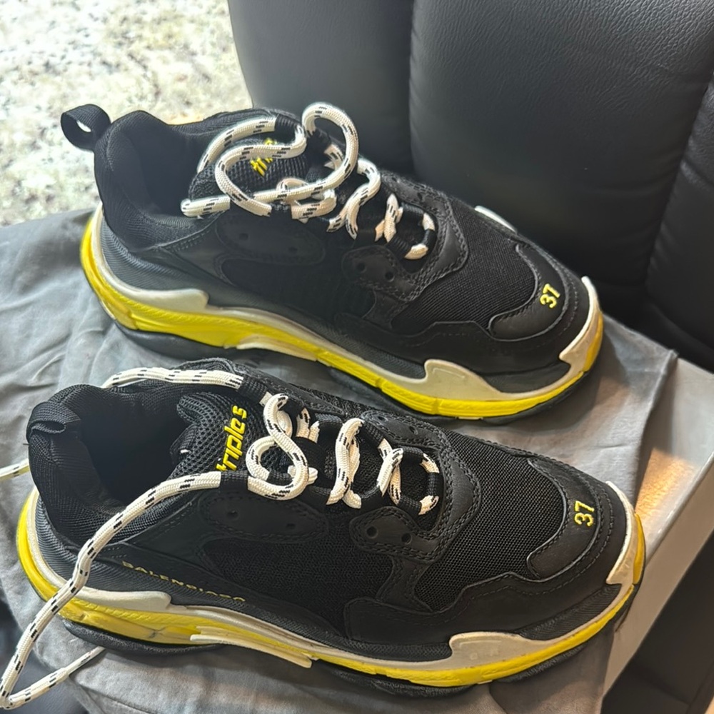 Balenciaga Black and Yellow Chunky Sneakers